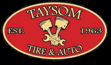 Taysom Tire Logo Two pistons holding a wrench Established in 1963